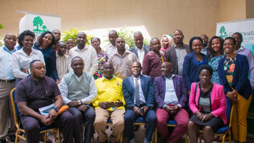 Group Photo: Kyotera Local government officials together with the resource persons and the Greenwatch team. Serona Hotel Kyotera District
