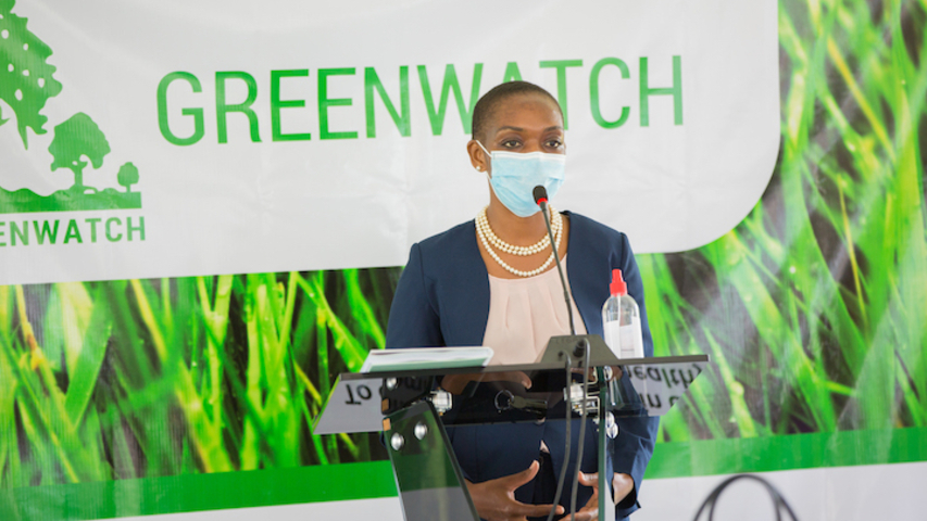 Mrs. Samantha Atukunda K. Mwesigwa ; The Executive Director and Legal counsel-Greenwatch giving the opening remarks for the training highlighting Greenwatch’s achievements in its 25 years of existence.
